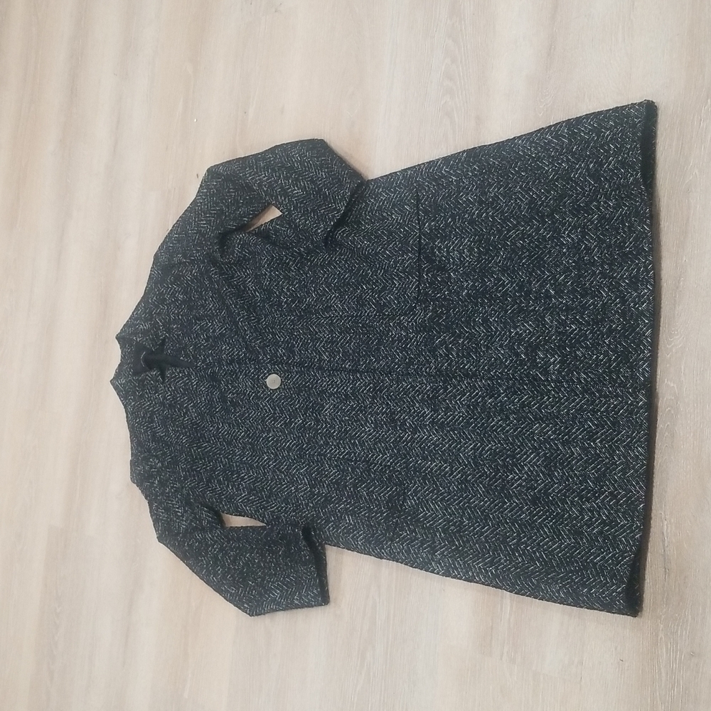 Zara Herringbone Tweed Maxi Coat